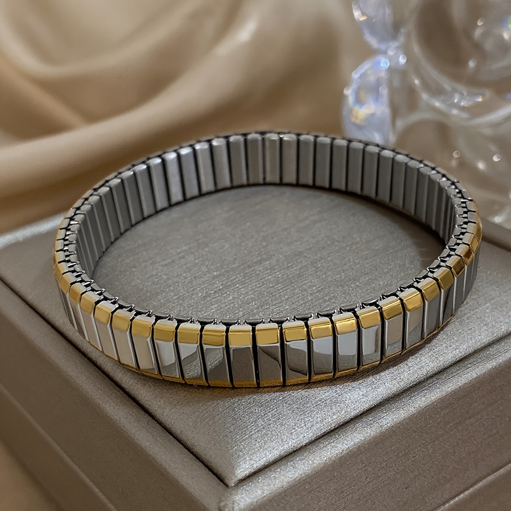 Classic 9MM Stainless Steel Elastic Stretch Bracelet