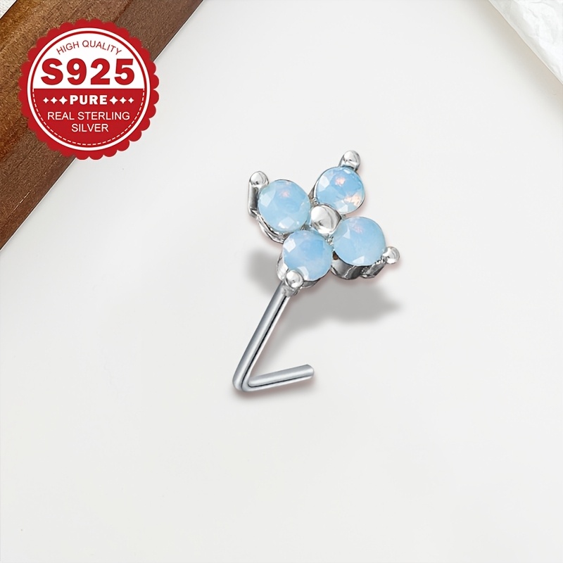 Women's S925 Silver Flower Nose Stud — Pastoral Style