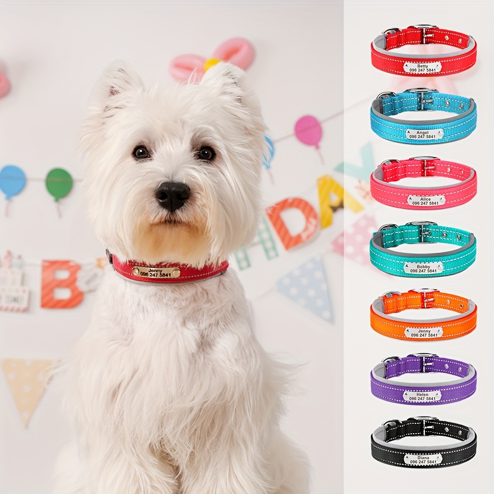 personalisiertes graviertes geflochtenes hundehalsband -anhnger fr  kleine, mittlere und groe hunde  pitbull & franzsische bulldogge   verstellbares gepolstertes haustier-halsband - haustierbedarf - Temu