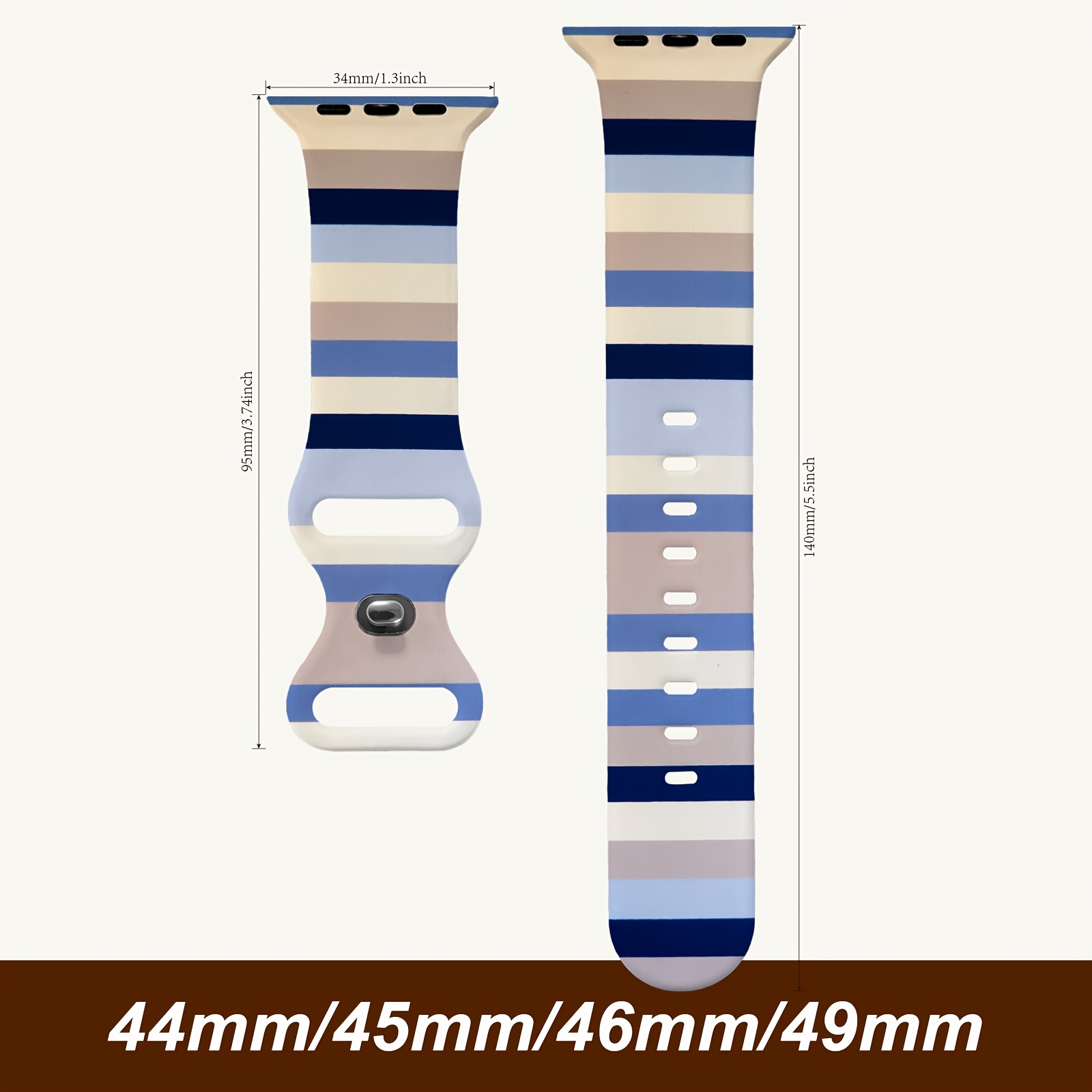 TEMU Bracelet en silicone SE1/2 Ultra1/2/ 4/5/6/7/8/9/10 Compatible avec Apple Watch, à la décoloration, installation facile, léger, confortable,