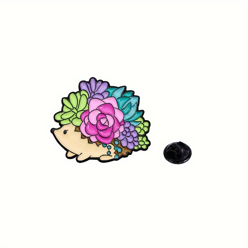 1pc Succulent Plant Small Animal Insect Style Alloy Brooch Cartoon Oil Thistle Horse Needle Badge