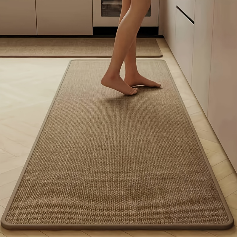 Long Kitchen Runner, Linen Woven, Absorbent, Quick-drying, Non-slip, For Home Use, Bathroom, Restroom, And Entrance Mat