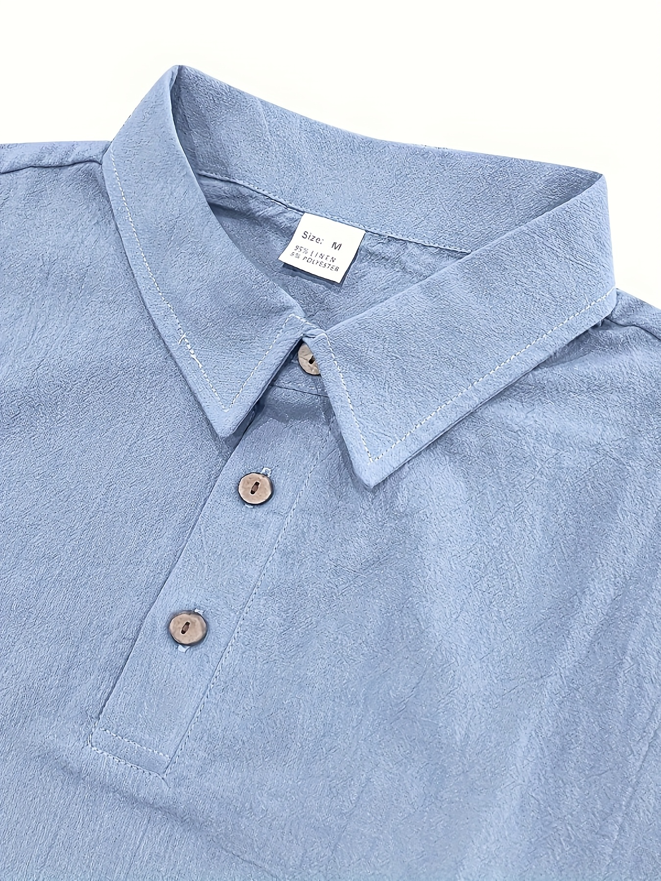 Men's Linen Short Sleeve Shorts Set, Summer Outdoor Sports Casual Breathable Short Sleeve Shirt with Shorts