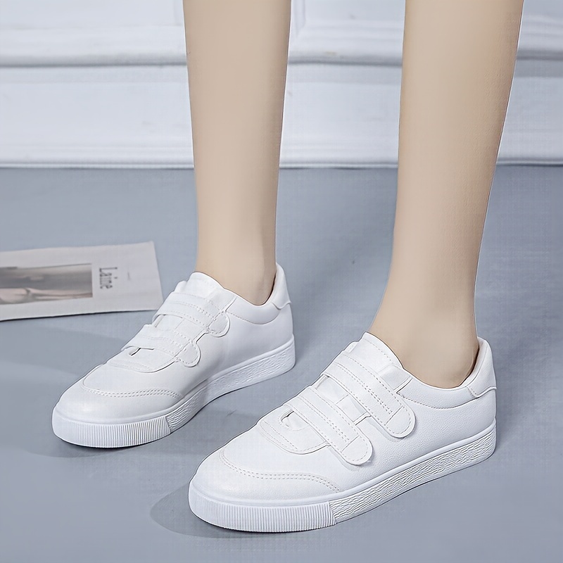 

Women's Casual White Sneakers, Platform Soft Sole Walking Skate Shoes, Fashion Sport Preppy Shoes