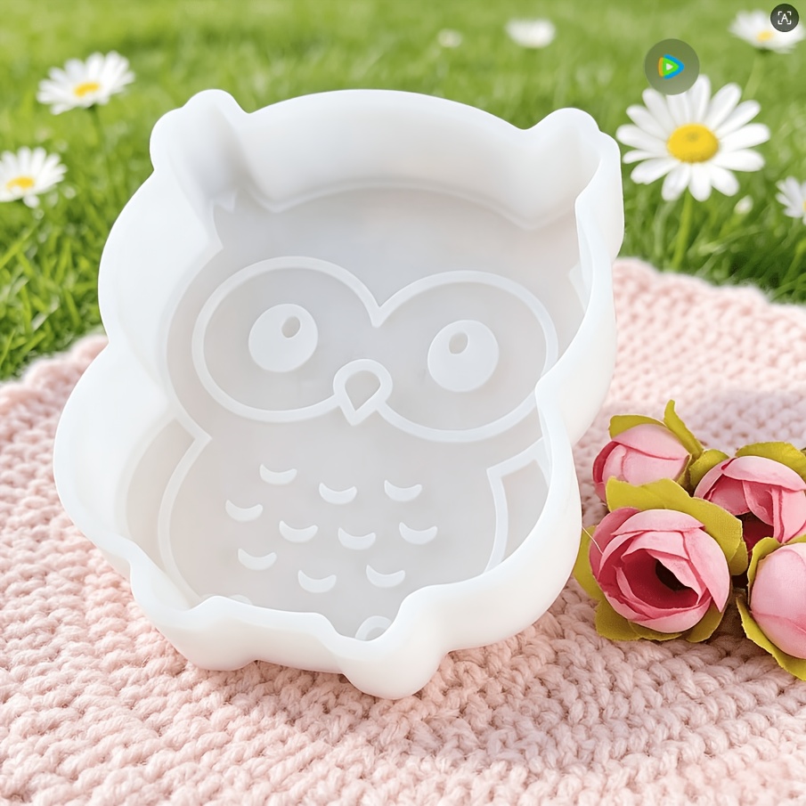 TEMU Cute Owl Silicone Mold Suitable For Diy Candles, Resin Crafts & Plaster Ornaments - Reusable Owl-shaped Molds With , Compatible For Wax, Resin