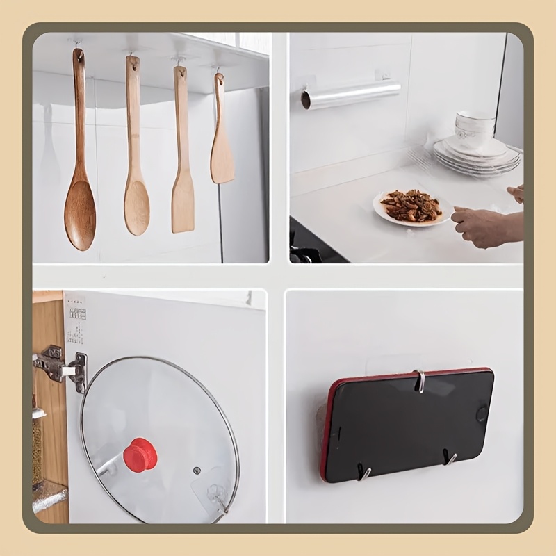 Tenpcs Modern Wall Hooks - Metal Non-Tracking Hook Set for Keys, Hats, Towels - Easy No-Drill Installation, Self-Adhesive for Bathroom, Bedroom, Office, Kitchen Storage