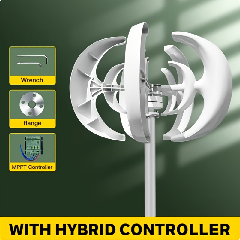 Image of 800w Lantern Vertical Axis Wind Turbine 12v/24v 5 Blade Suitable For Home, Ships, Ships, Monitoring, Street Lighting And Other Solar And Wind Energy, Fast Delivery