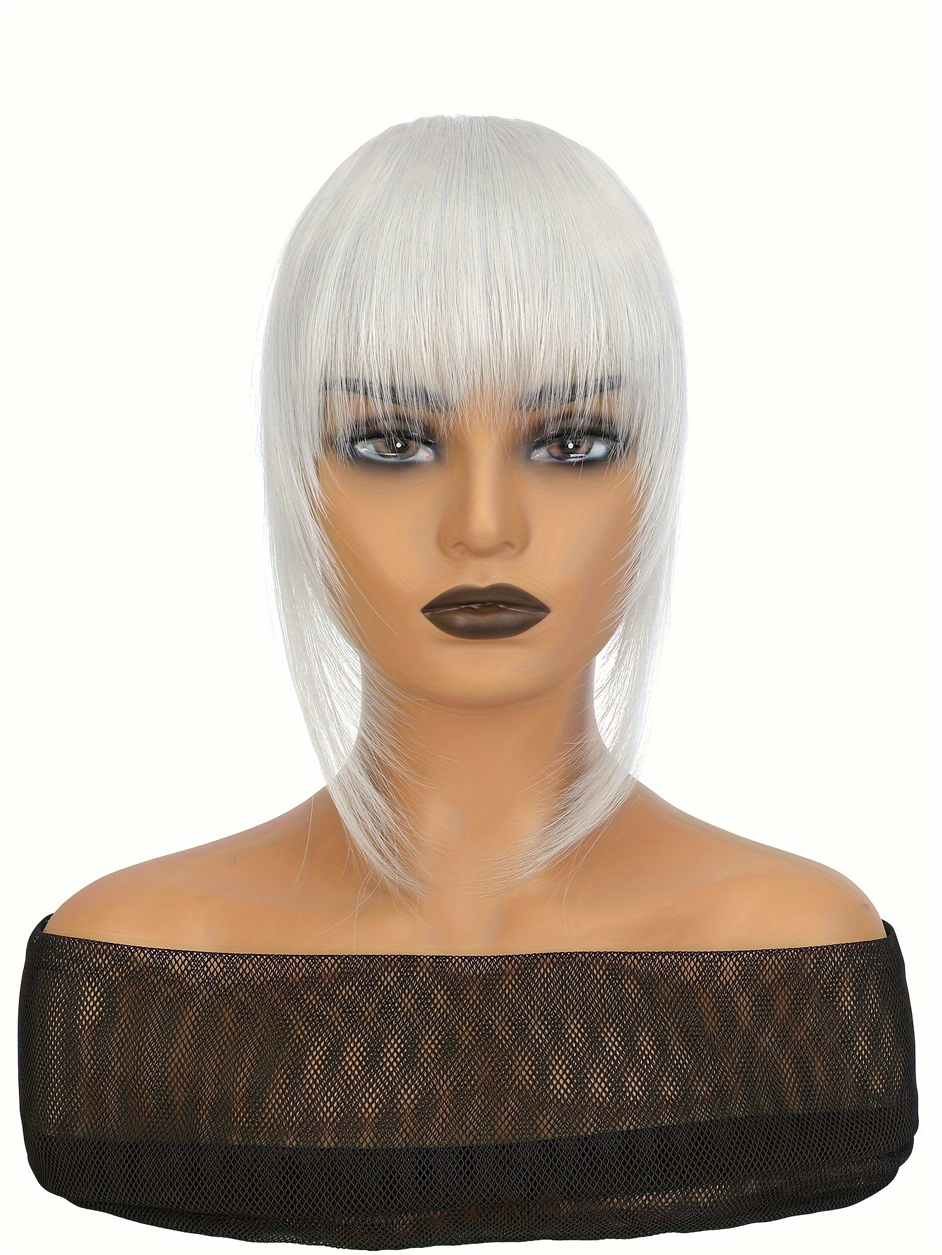 synthetic wig with 12 inch bangs on   suitable for daily   ladies details 42