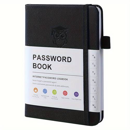 pocket sized password book with letter labels internet password log diary and website login address manager for seniors