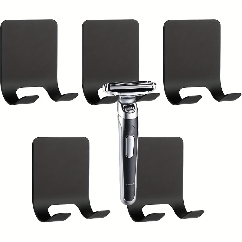 TEMU Lot de 5 porte-rasoirs muraux | Étagère de rangement pour salle de bain, en plastique durable, idéale et comme cadeau pour hommes et familles