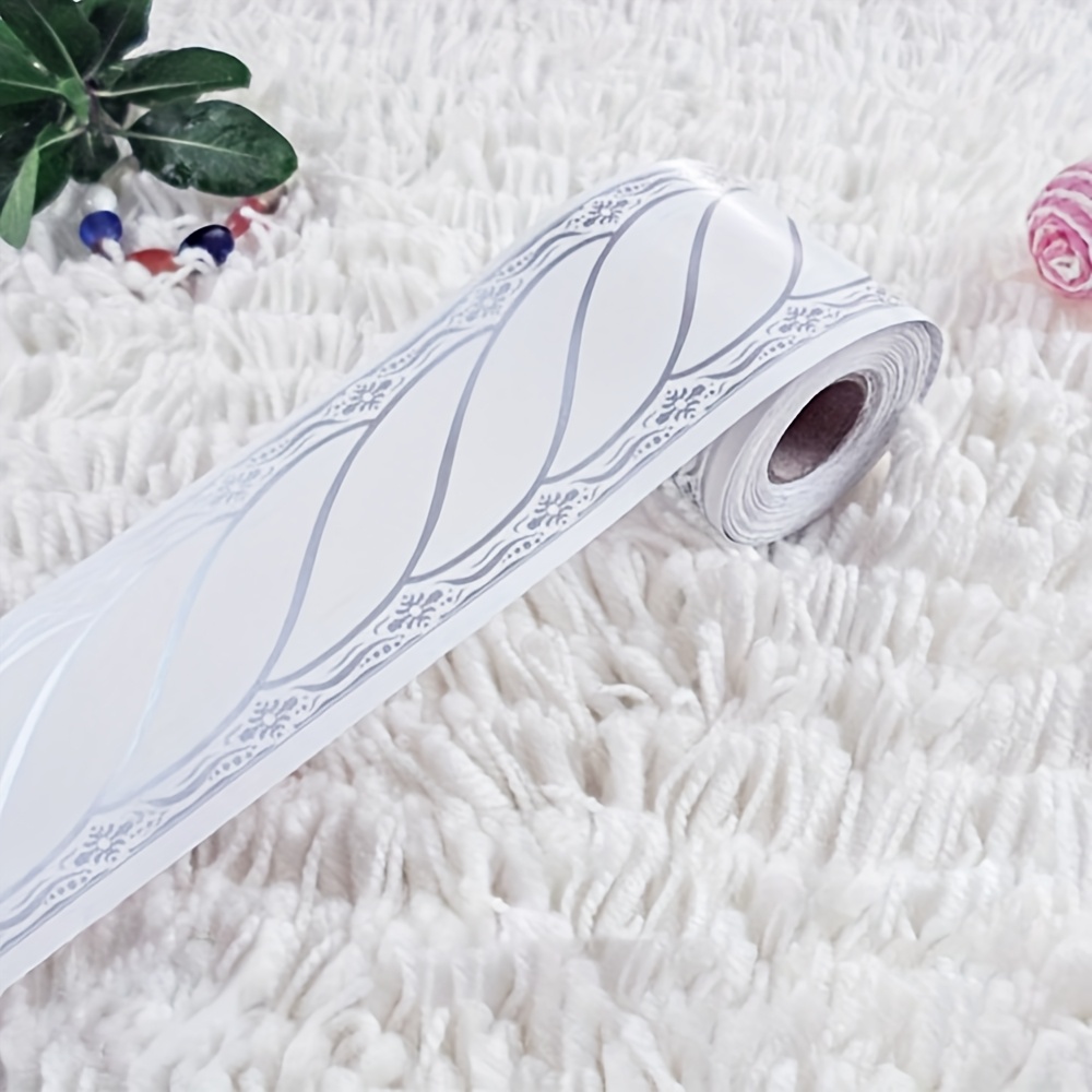 Image of 1pc Of 10m Self-adhesive Pvc Wall Stickers For Decoration, Suitable For Living Room, Bedroom, Kitchen, Bathroom, And Waterproof Skirting And Waistline