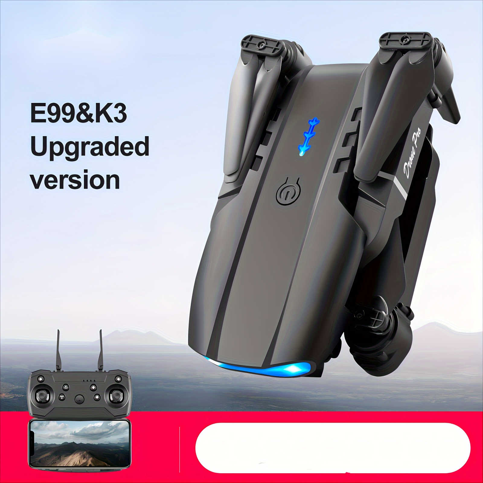 New E99 K3 Professional Rc Drone Dual Camera Double Folding - Temu