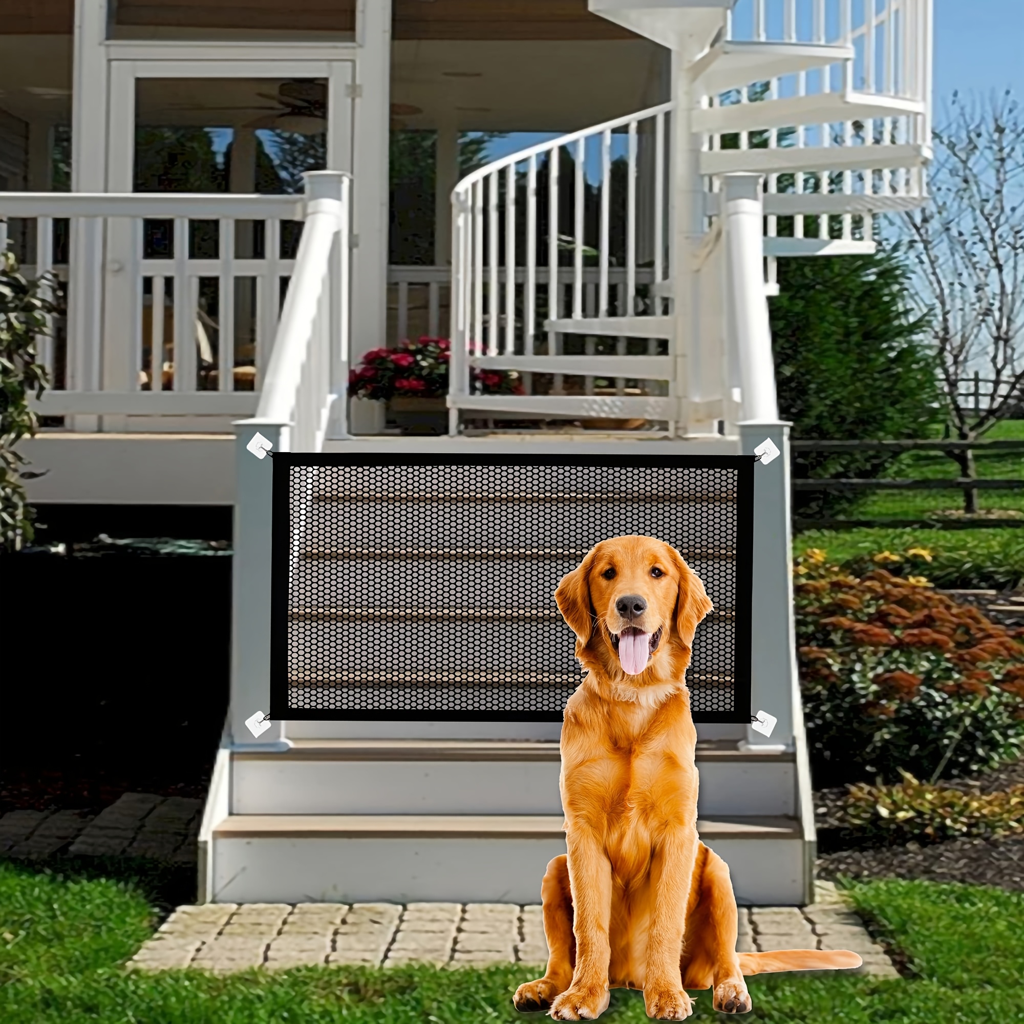 adjustable dog gate abs material indoor pet safety Temu Philippines