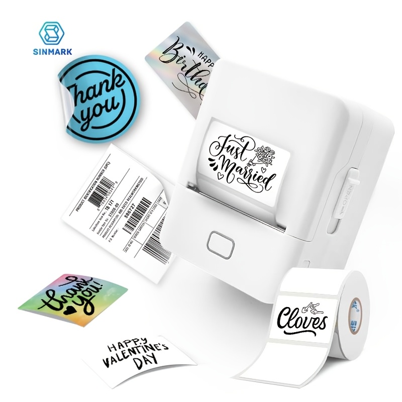 TEMU Kaysion Sk20 Portable Label Printer, Mini Desktop Printer, Suitable For Barcode, Retail, Gift, Holiday, Small Label Printer, Portable Thermal
