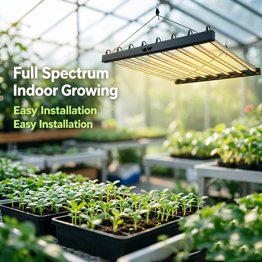 Image of 800w Plant Light, Led Plant Growth Light, Dimmable, High Ppfd Hanging Plant Light, , Indoor Tent Greenhouse Plant Light, Used For Indoor Vegetable Planting, Seedling Cultivation, Flowering And