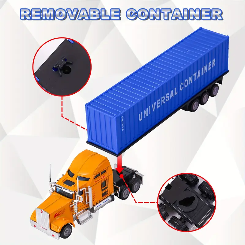 Modèle de Camion Conteneur en Alliage, Véhicule Jouet de Voiture Hautement simulé pour Enfants de Plus de 3 Ans, Corps Rétractable et Amovible Modèle de Camion Conteneur en Alliage, Véhicule Jouet de Voiture Hautement simulé pour Enfants de Plus de 3 Ans, Corps Rétractable et Amovible