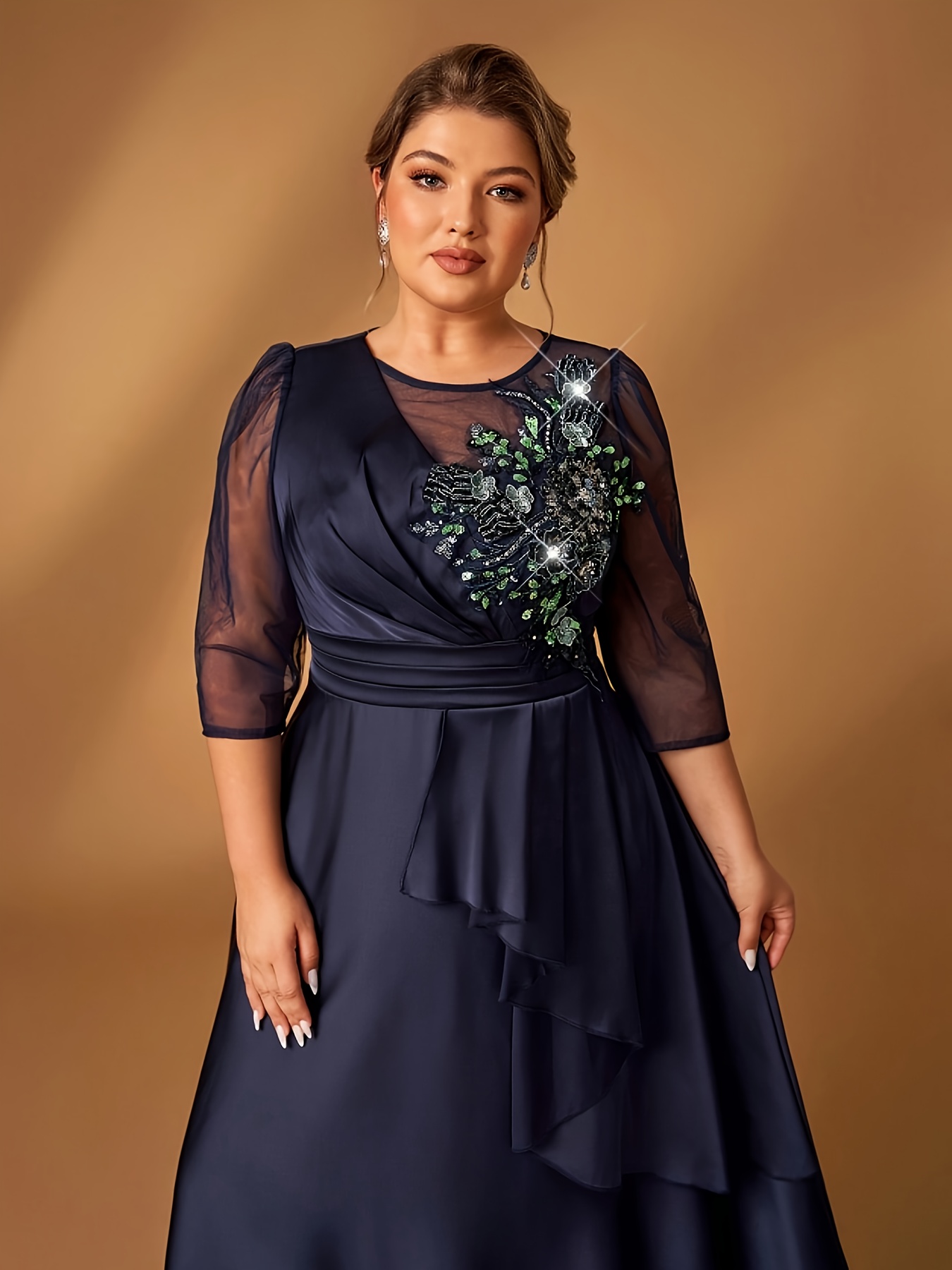 plus size plus size light luxury style navy blue v Temu Australia