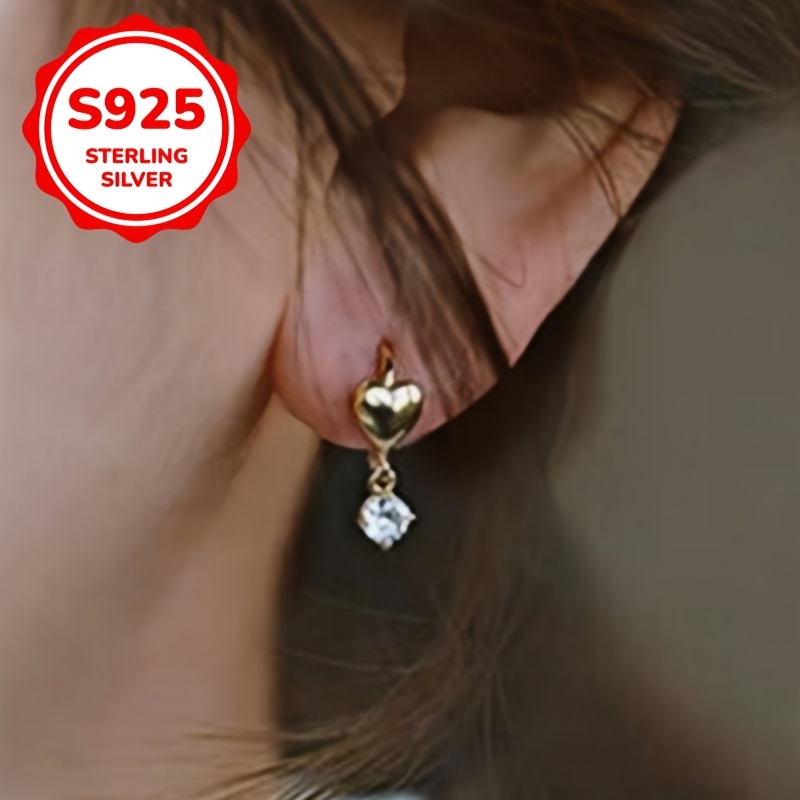 pair of vintage small and exquisite love ear   ear bone clip earrings low allergy 925 silver 1 4g Product details 5