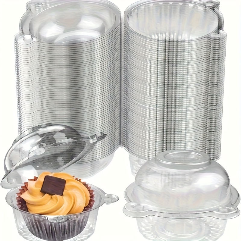 400 Pcs Individual Cupcake Boxes Clear Plastic Cupcake Containers Disposable