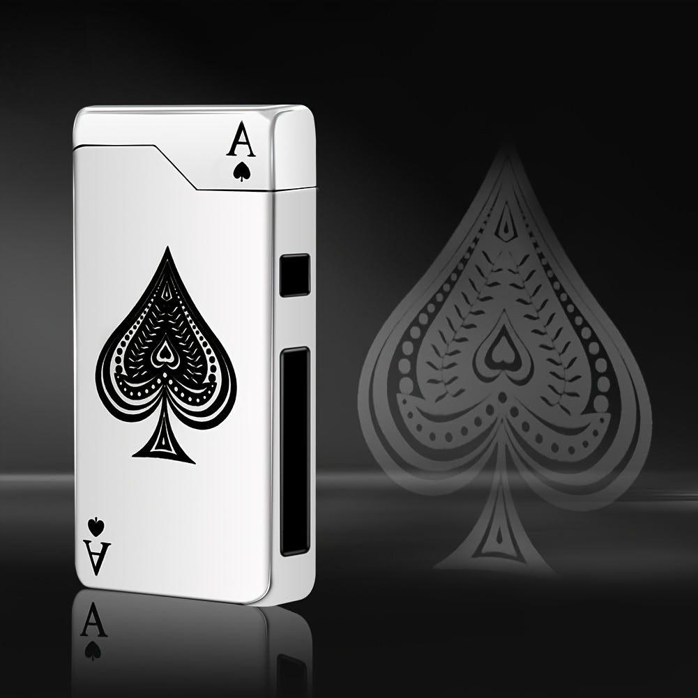 a   ace patterned electronic lighter windproof lighter outdoor lighter home lighter Product details 1