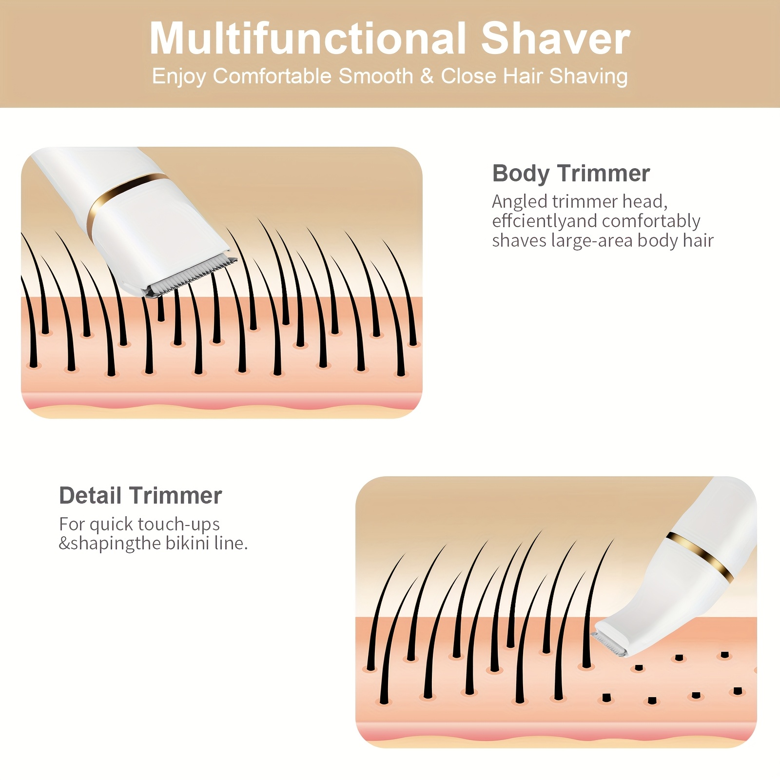 electric bikini trimmer for women 5in 1 rechargeable electric  s for women   womens body shaver facial   nose hair shaver Product details 3
