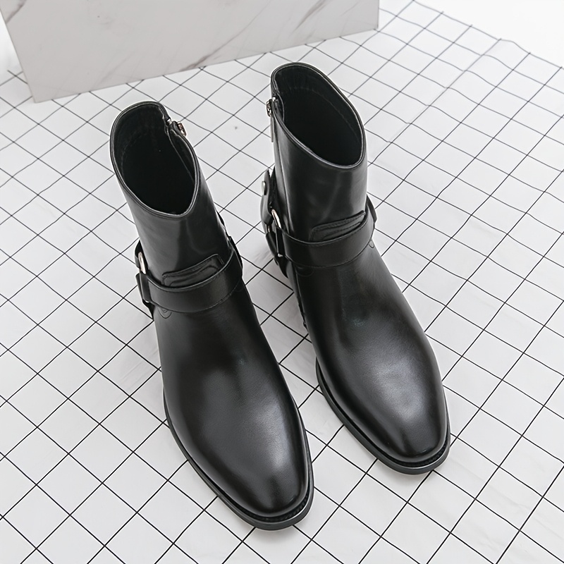 mens british vintage pointed boots side zipper mens - Temu