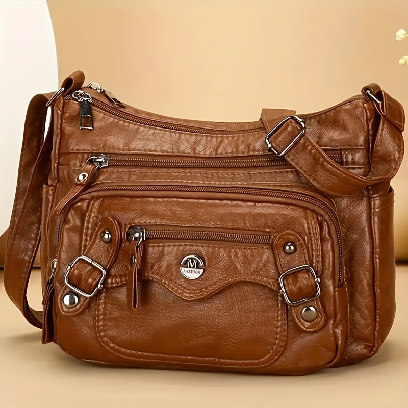 Image of New Zipper Large-capacity Women's Shoulder Bag/crossbody Bag With Adjustable Shoulder Strap, Suitable For Short Trips And As A Gift, Featuring Multiple Pockets For Of Personal Items