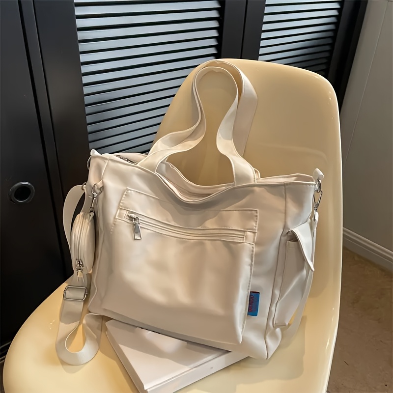 TEMU Women's Fashion Shoulder Bag, Multi-functional Convertible Crossbody And Handbag, Large Capacity Oxford Cloth Portable Book Bag, Bag, Adjustable