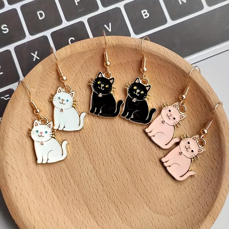 YFN Katzen Ohrringe Sterling Silber - Niedliche Tier Ohrringe Für Frauen & Mädchen