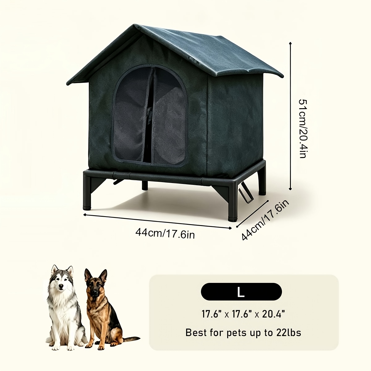 TEMU Insulated Dog House, Outdoor Pet Shelter With Thermal Aluminum Foil Lining, Portable Foldable Design For Small , Easy Assembly (3 Sizes)