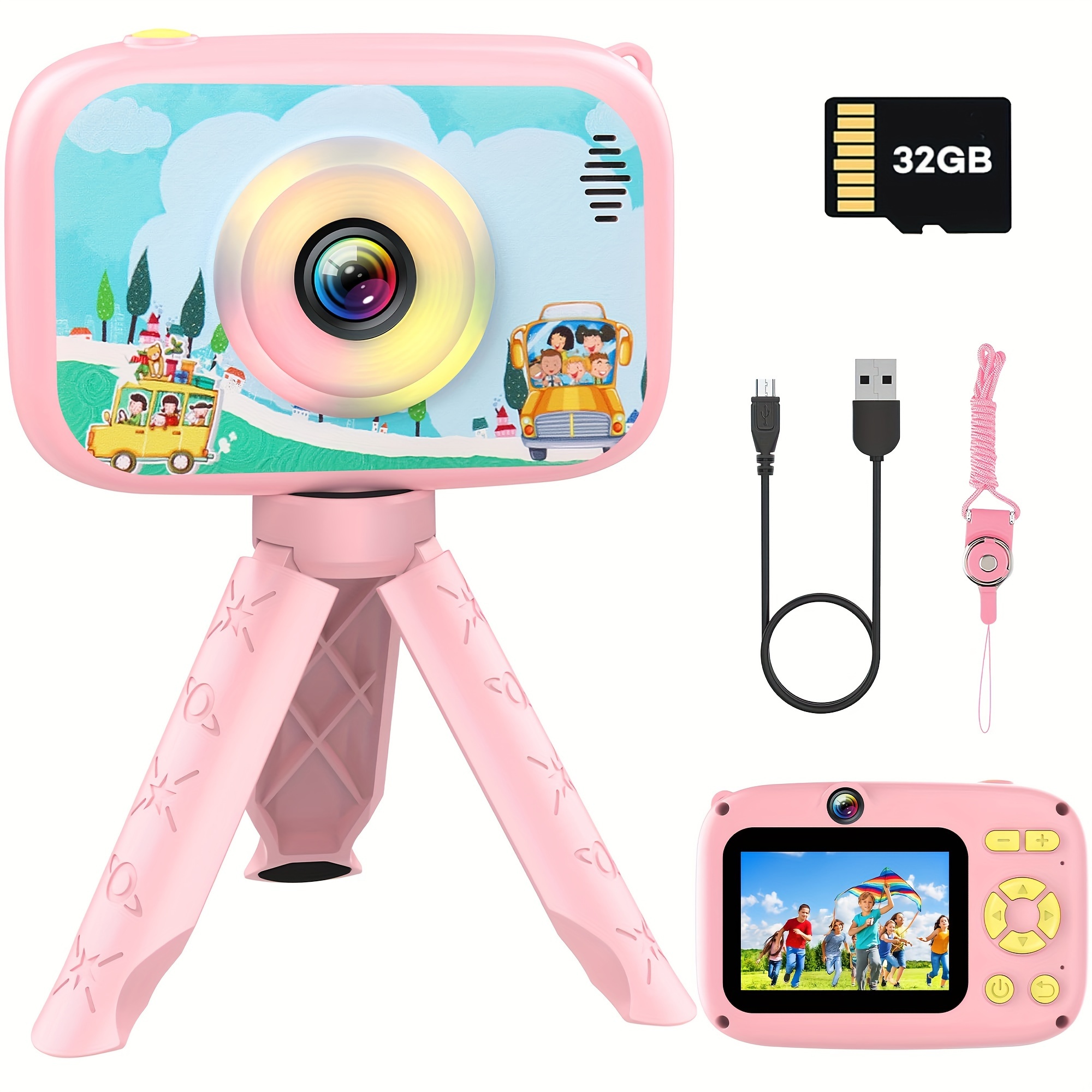

Kids Camera Toys For 3-12 Years Old Girls Boys Christmas Birthday Gifts For Toddlers, 40mp Hd Selfie Digital Video Camera With 32gb Sd Card