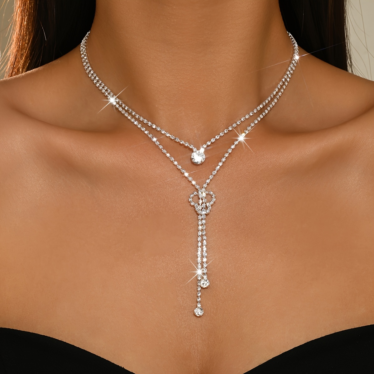 Women's Luxurious Double-Layer Tassel Lasso Necklace