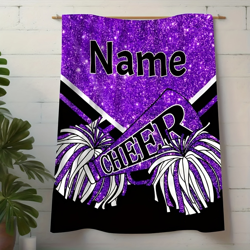 

Custom Name Cheerleading Flannel Blanket - , Soft & Cozy For , Adults - Perfect Gift For All