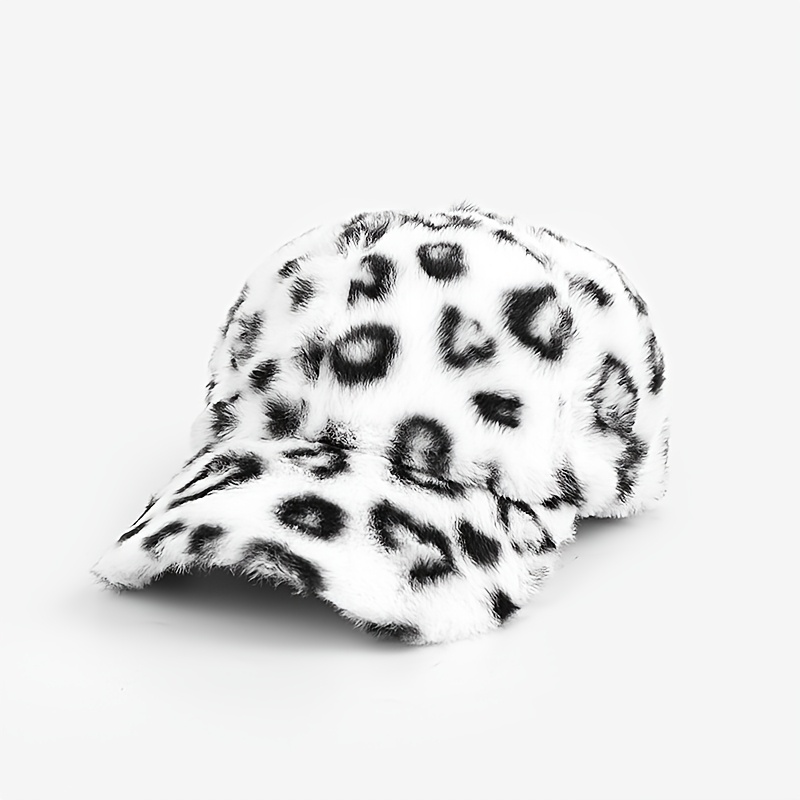 TEMU Nuovo cappellino da baseball in peluche con stampa leopardata invernale, cappellino di minimalista versatile in stile di ispirazione giapponese,