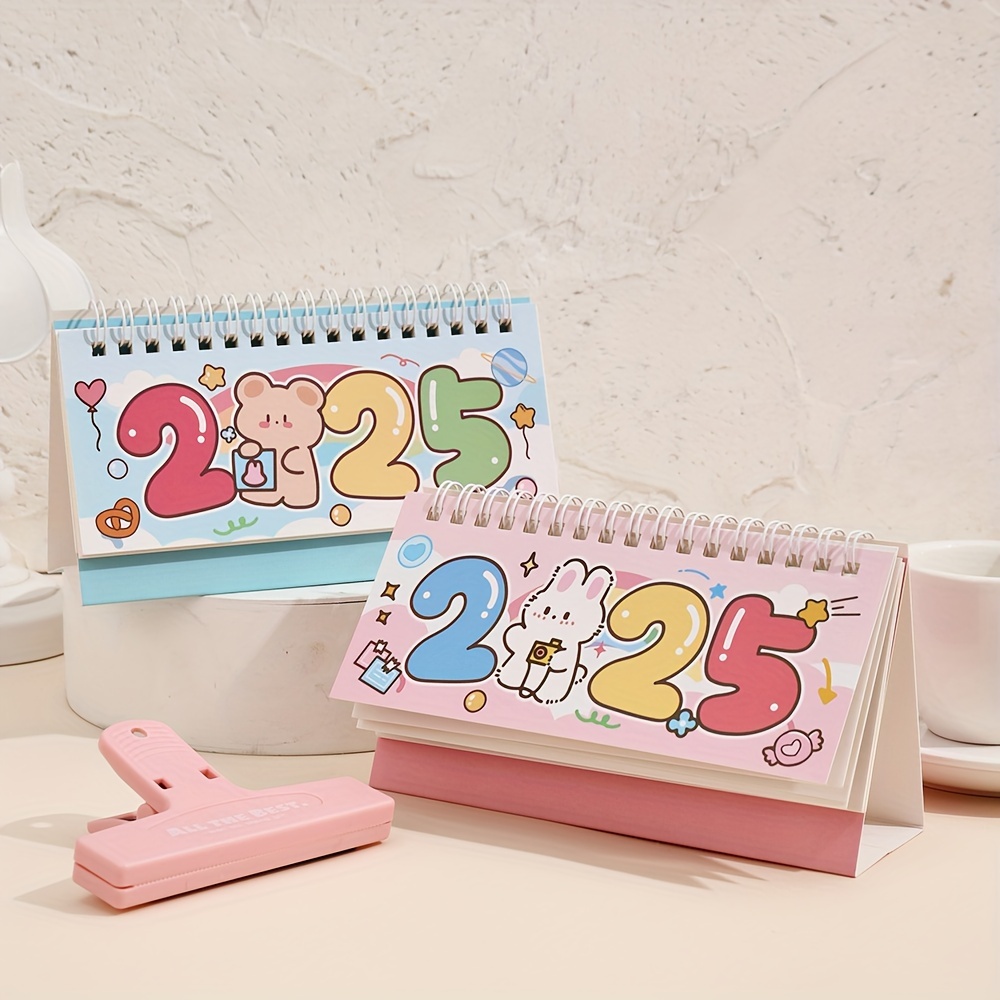 

2025 Cute Desk Calendar, Weekly/monthly Planner With Notes Section, English Calendar Year, Paper Organizer For Home And School - Candy Themed Desk Calendar