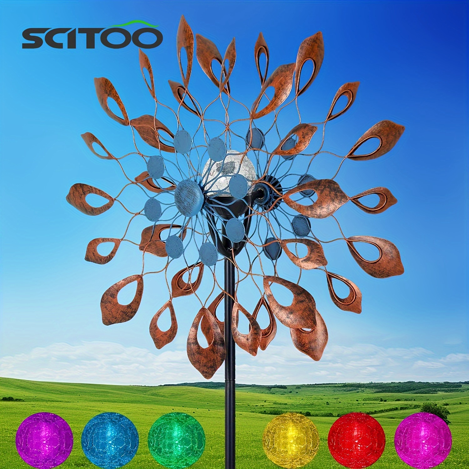 

Garden Wind Spinners 360°, Outdoor Metal Windmill Yard Spinners Large 73 In Height Dual Direction Dual Wind With Kinetic, Wind Spinner Outdoor Clearance For Yard And Garden Art Decor