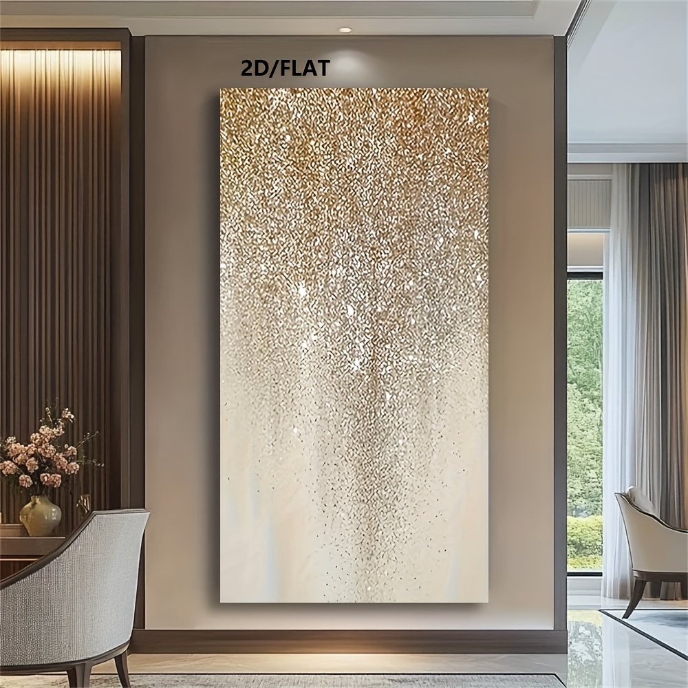 TEMU 2d Flat, 2d/flat A 100% Hand-painted Pure Oil Painting Art, Abstract And Luxurious Starry Sky Entrance Decoration Painting, Light Luxury Hanging