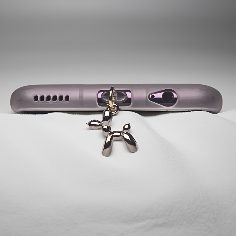 TEMU 1 pz Tappo antipolvere per telefono a forma di cane con palloncino , un accessorio per interfacce Type-C e iPhone