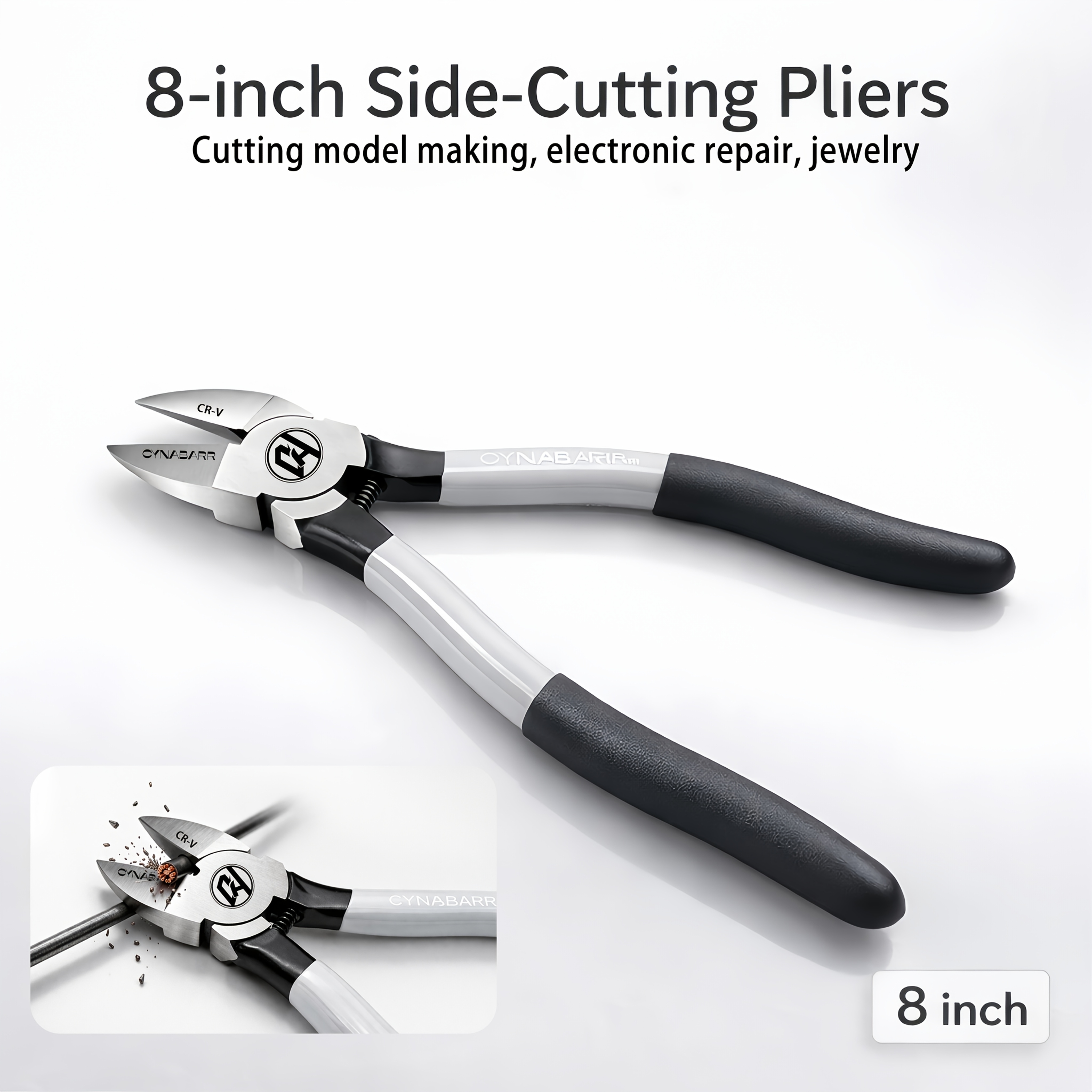 TEMU 8-inch Model , Model Cutting Pliers, Can Cut Iron Wire, Copper Wire For Jewelry Making, 19cm Ultra-thin Single- Slim , Anti-slip Handle, Plastic