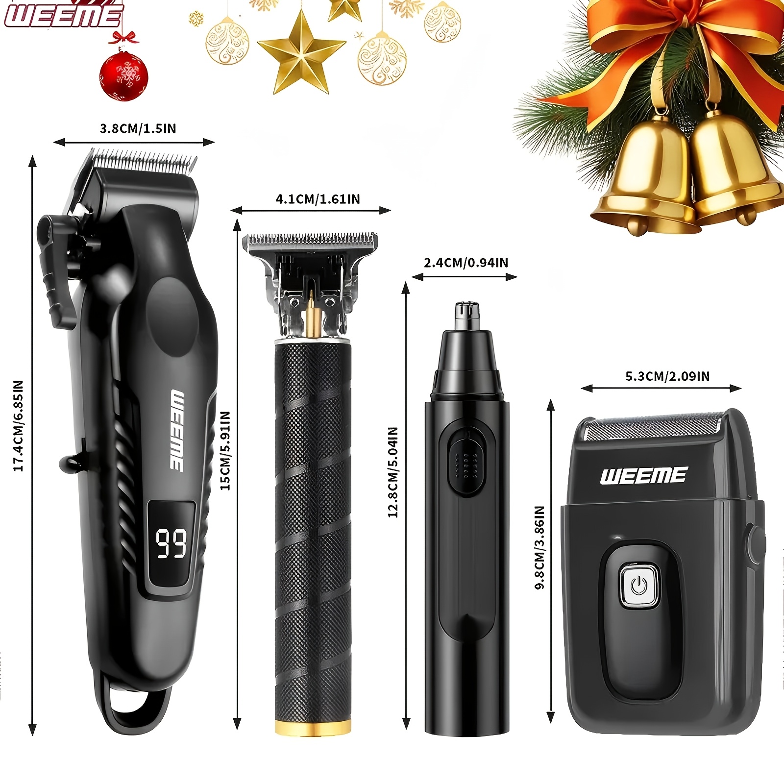 WEEME 4-delige Elektrische Haartrimmer Set