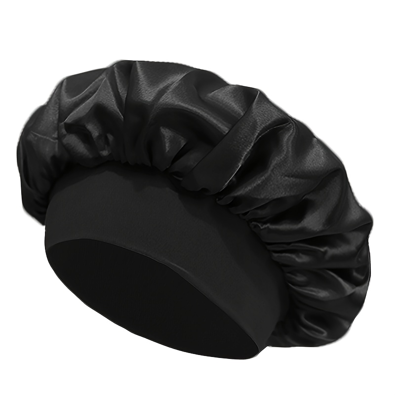 TEMU 1pc Women's Fashion Oversized Satin Sleep With Wide Band- Soft And Hat For Curly And Straight Hair, Everyday Use And Sports, Sleep