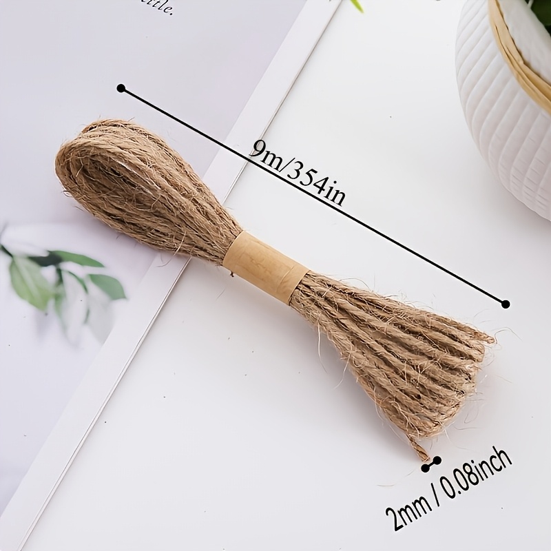TEMU 354in Thick Natural Jute Rope-diy Craft Packaging Rope, Suitable For Plant Traction, Weaving, Gardening And Handicraft Use, Gardening Binding