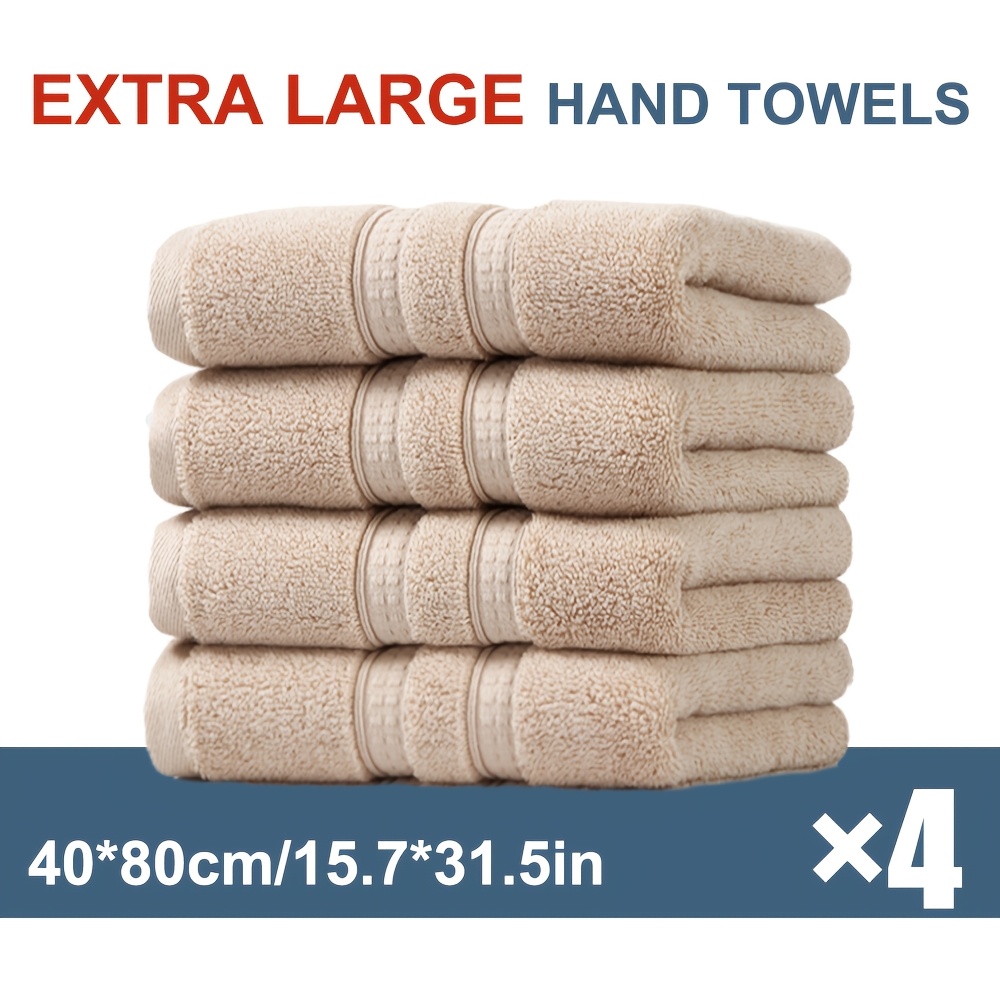 Image of 4pcs Hand Towel Set 40 X 80 Cm/15.7 X Inches Cotton Spa Towel, Sauna Towel, Soft And Comfortable, Absorption, Optional, Suitable For Bathroom Shower, Fitness, Hotel, Home Toiletries