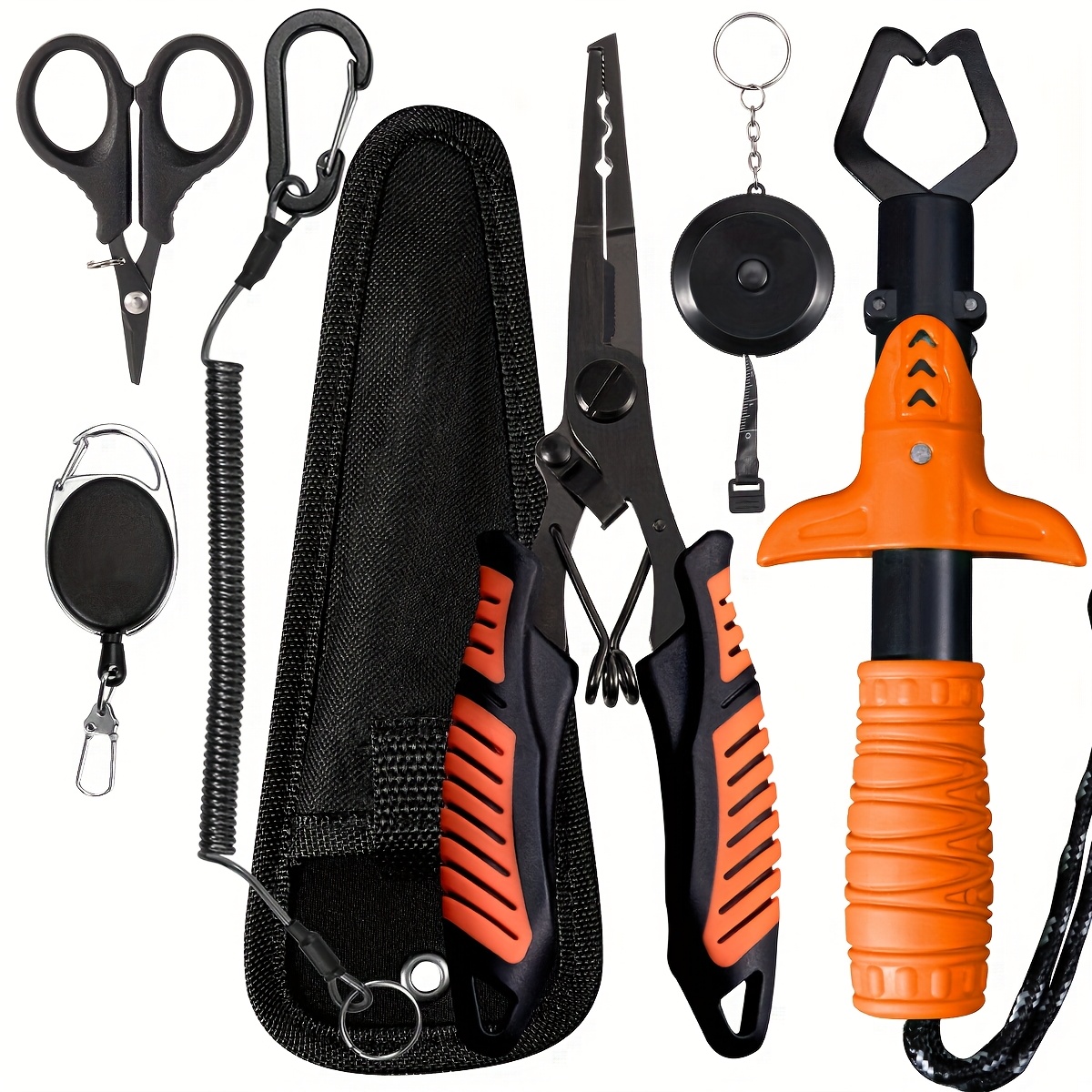 TEMU RALERA Kit de 7 Outils de Pêche avec Extracteur d'Hameçon à Boucle Ouverte, Pinces de Pêche Résistantes à la Corrosion et à la Rouille, Pince à