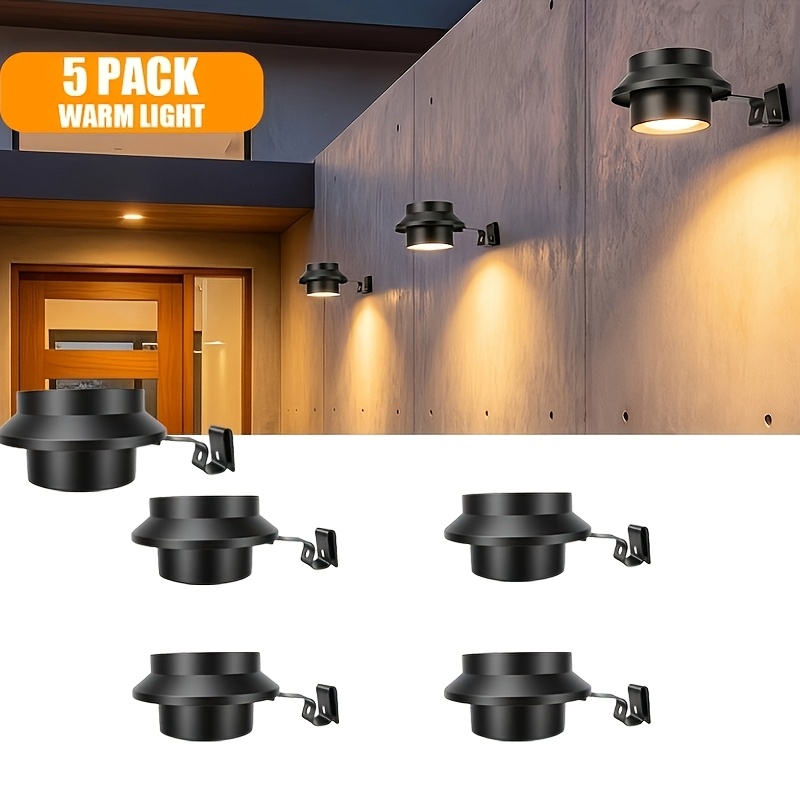 TEMU 5 Units Of Solar Street Lamps, Outdoor Solar Lamps, 3 Led Large Light Bulbs, Wall-mounted Fence Lamps, Garden And Courtyard Wall Lamps, Bright