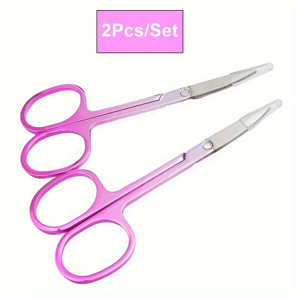 

2pcs Classic Style Stainless Steel Fingernail Clippers Set - Straight Blade, Unscented, No Included Components - Ideal For Manicure, Eyebrow, Nose Hair Trimming & Facial Grooming