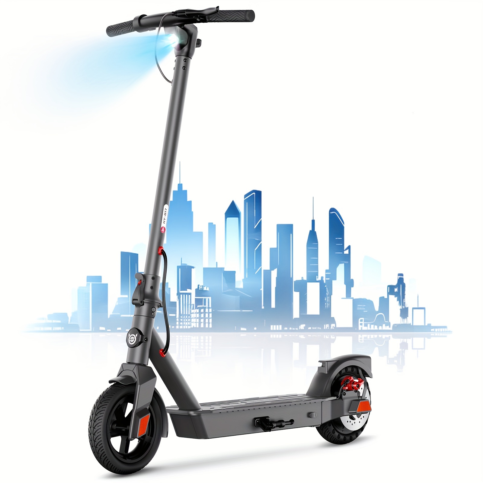

Sisigad Electric Scooter Adults 300w Motor, 15 Miles Long Range Scooter Electric For Adults, 8.5" Solid Tires, 15mph Top Speed Portable Commuting With Double Braking System