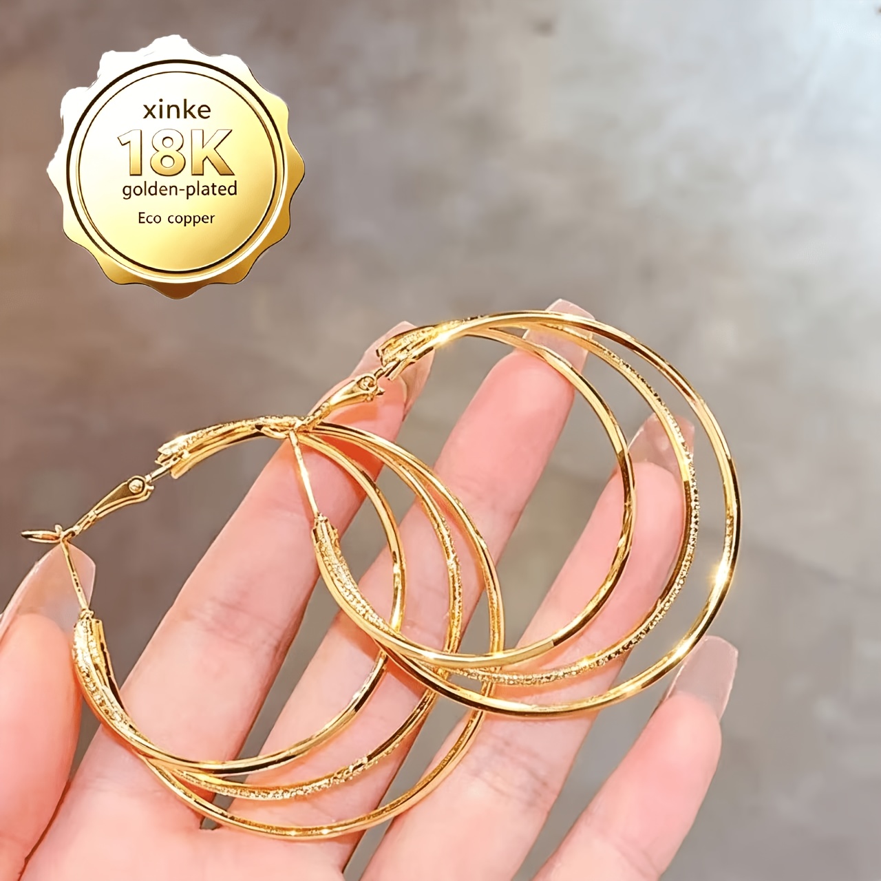 TEMU Pendientes de moda y elegantes, en oro de 18K, con un diseño estiloso y versátil. Adecuados para uso diario y para regalar, un regalo ideal para
