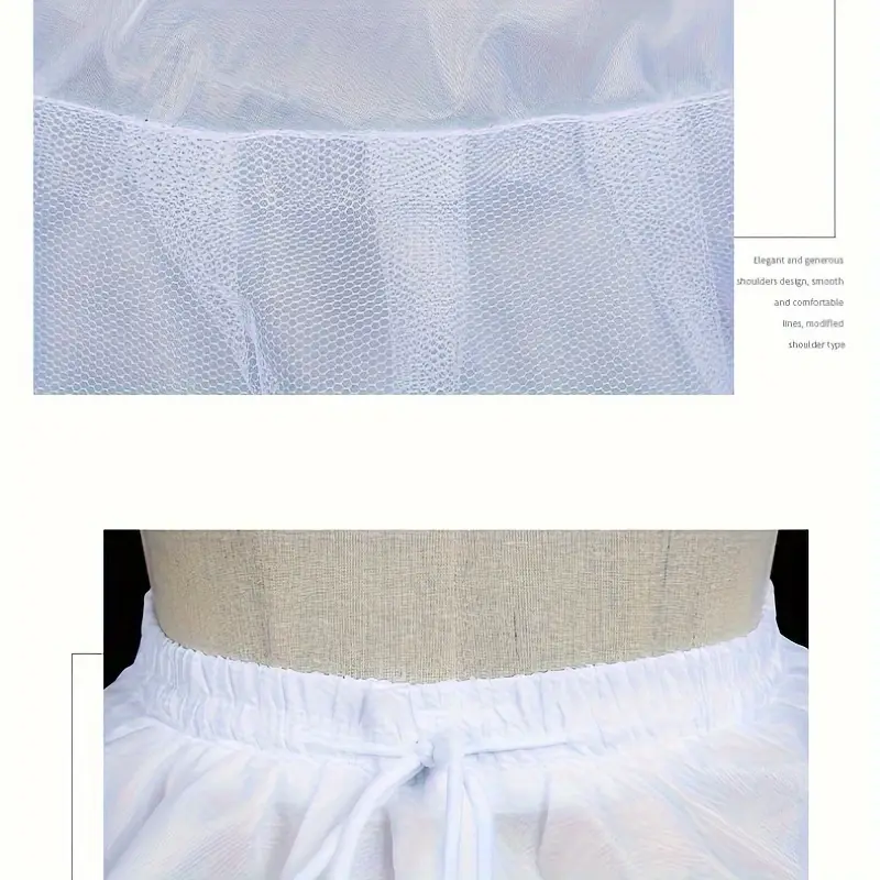 свадебная пышная юбка из трёх колец из полиэфирного волокна, кринолин, регулируемый пояс, поддержка для вечернего платья, детали 2