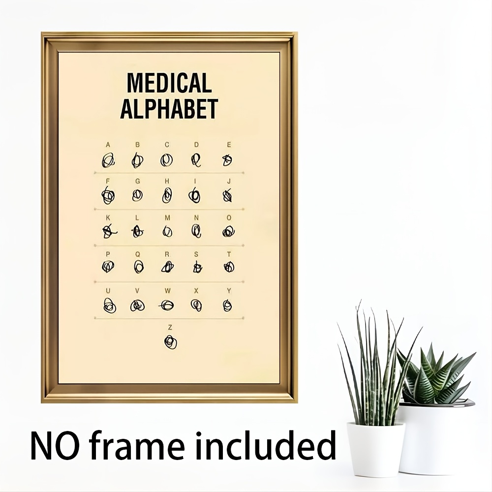 

Room Decor Medical Alphabet Humor Canvas Print, Doctor Handwriting Art Poster, Decorative Cloth Wall Art, Unique Gift Idea For Medical Professionals, For Home, Office, And Festival